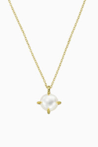 Coliere cu perle naturale - Lant din argint Manissi Single Pearl Gold