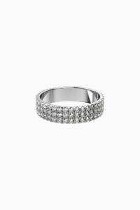 Inel din argint cu pietre Moissanite de 1.5 mm Manissi Diamond Eternity Bold - marime 6.0 (Di 16.5 mm / C 51.9 mm)