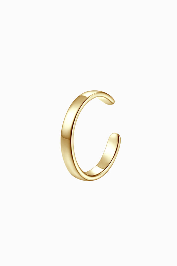Ear cuff argint 925 placat aur galben simplu lucios Manissi Simple Gold, grosime 2.5mm, diametru interior 9mm, fără perforare
