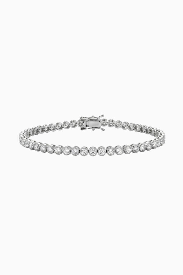 bratara tennis din argint 925 moissanite prong millgrain diamond prong silver manissi