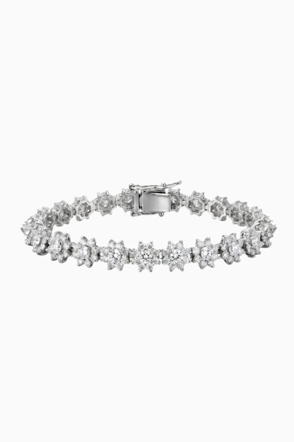 bratara din argint 925 moissanite floare culoare d claritate vvs1 diamond tennis flower manissi