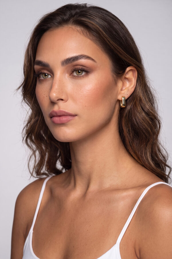 cercei din argint 925 placati cu aur dreptunghiulari rectangle bold gold manissi