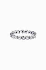 inel din argint 925 eternity zirconia bezel oxidat vintage silver manissi