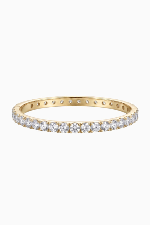 bratara bangle din argint 925 placat aur moissanite eternity diamond bangle eternity gold manissi