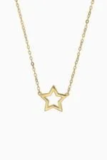 Lantisoare argint cu pandantiv - Lant din argint Manissi Star Charm Gold