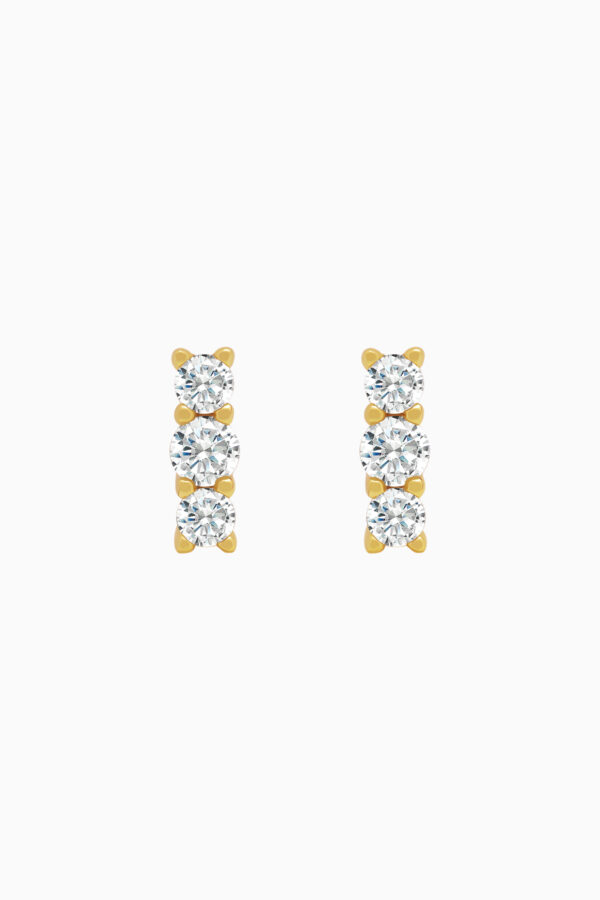 Bijuterii Moissanite - Cercei din argint Manissi Diamond Bar Gold