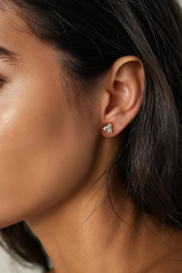 Bijuterii Moissanite - Cercei din argint Manissi Diamond Lotus Gold - 1