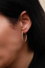 Cercei - Cercei din argint Manissi Thin Stones Hoop 3.0 Gold - 5