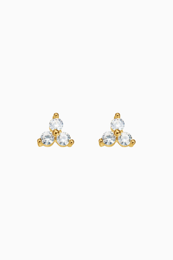 Bijuterii Moissanite - Cercei din argint Manissi Diamond Lotus Gold