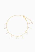 Bratari - Bratara de picior din argint Manissi Pearl Charm Gold