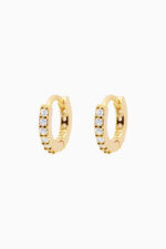 Cercei - Cercei din argint Manissi Zirconia Slim 10 mm Gold