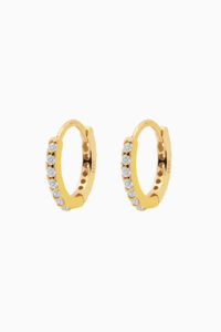 Cercei - Cercei din argint Manissi Zirconia Slim 12 mm Gold