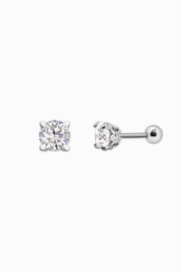 Cercei din argint Manissi Diamond 5 mm Stone