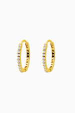 Cercei - Cercei din argint Manissi Zirconia Slim 16 mm Gold