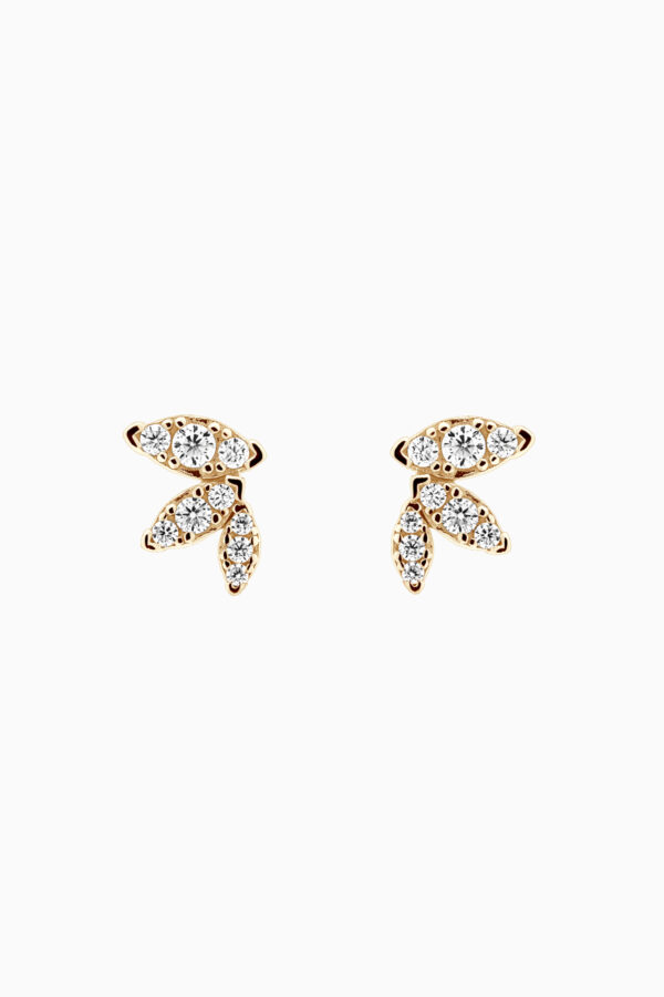 Bijuterii Moissanite - Cercei din argint Manissi Diamond Butterfly Gold