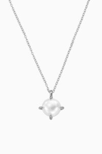 Coliere cu perle naturale - Lant din argint Manissi Single Pearl