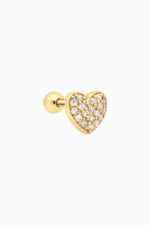 Cercei - Cercel din argint Manissi Piercing Big Heart Gold