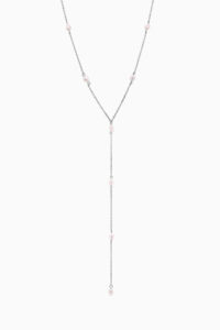 Coliere cu perle naturale - Lant din argint cu perle mici Manissi Long Pearl Silver