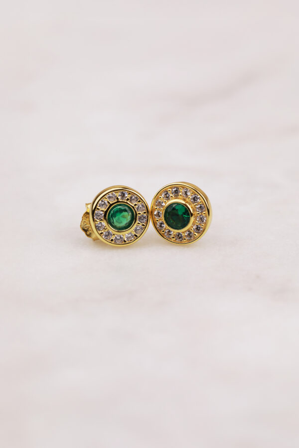 Oops! - Oops Cercei din argint Manissi Coin and Emerald Gold