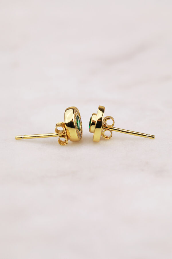Oops! - Oops Cercei din argint Manissi Coin and Emerald Gold - 1