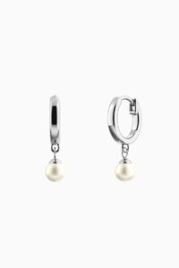 Cercei din argint Manissi Round Pearl Drop Silver