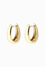 Cercei din argint 925 placați cu aur galben Manissi Big Oval Gold, finisaj lucios