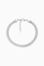 bratara din argint 925 mesh impletit dens bold silver pandantiv inima manissi