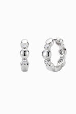 cercei argint 925 huggie bile zirconia beads silver vedere interior clicker manissi