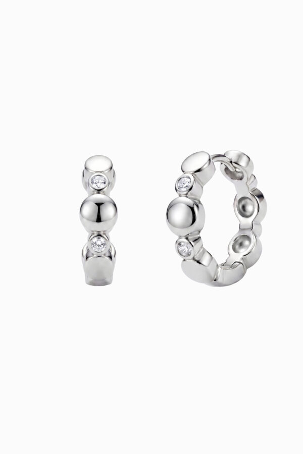 cercei argint 925 huggie bile zirconia beads silver vedere interior clicker manissi