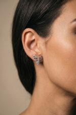cercei din argint 925 fluture cu zirconia rotunde si baguette butterfly stud silver manissi