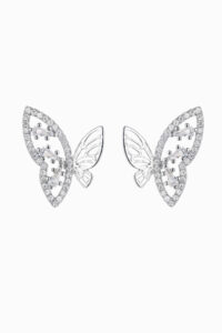 cercei din argint 925 fluture cu zirconia rotunde si baguette butterfly stud silver manissi