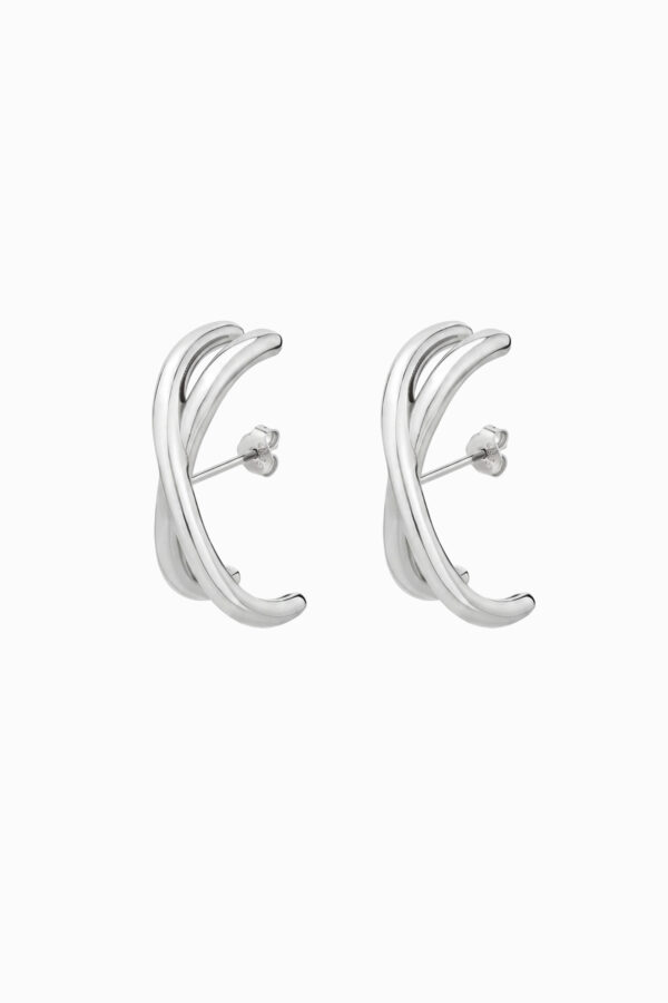 cercei din argint 925 incrucisati doua fire in x cross stud silver manissi