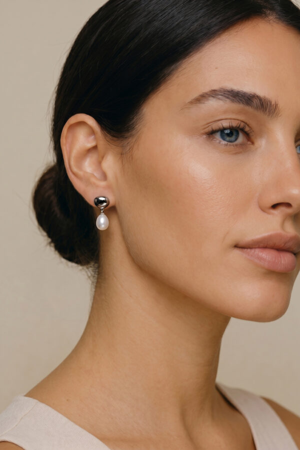 cercei din argint 925 cu perle naturale de cultura pearl tear drop stud manissi