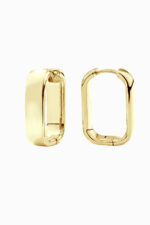 cercei argint 925 placati aur dreptunghiulari profil lat bold gold manissi