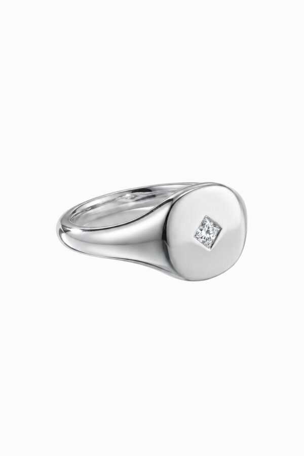inel signet din argint 925 platou oval zirconia princess silver manissi