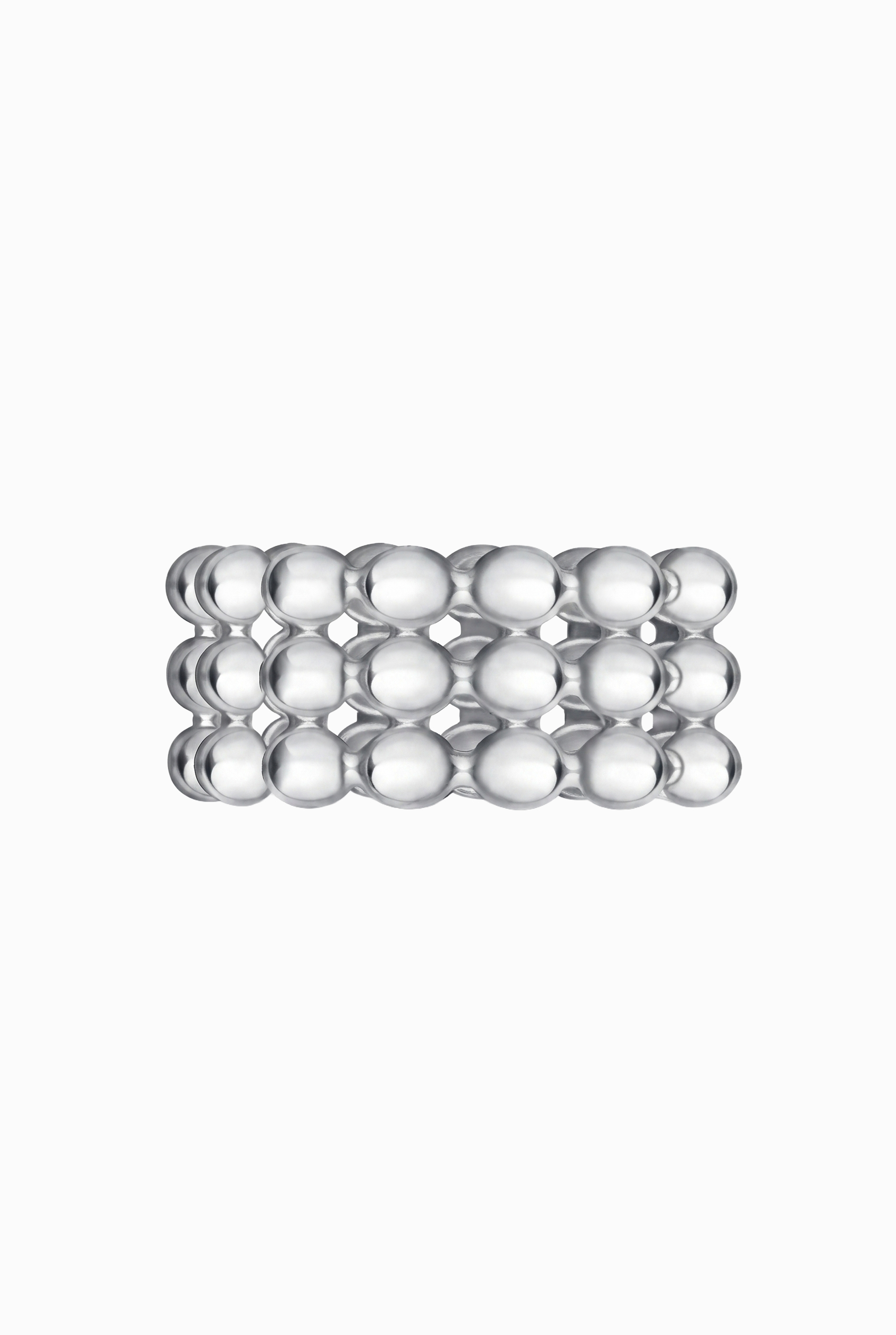 Inel-din-argint-Manissi-Three-Row-Beads-1200x1800 Inel din argint 925 Manissi Three Row Beads Silver cu 3 rânduri de bile lucioase bubble, lat 8mm, vedere față
