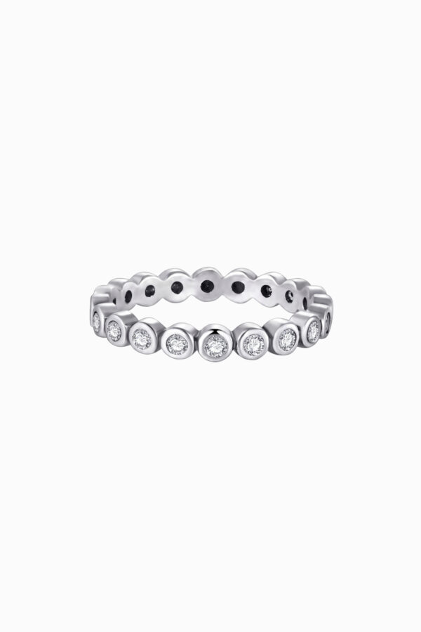 inel din argint 925 eternity zirconia bezel oxidat vintage silver manissi