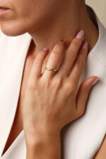 inel din argint 925 placat aur texturat deschis molten gold reglabil manissi