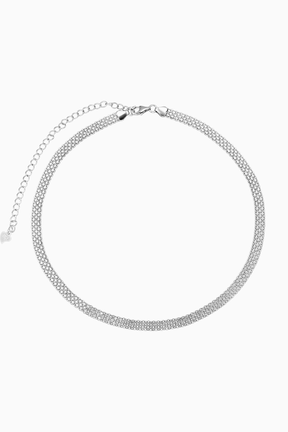 Lant_din_argint_Manissi_mesh-bold-choker-silver lant choker din argint 925 mesh impletit dens bold silver pandantiv inima manissi
