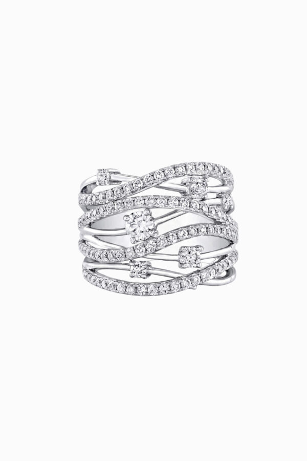 inel din argint 925 multi banda zirconia pave si solitaire aurora silver manissi