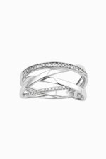 inel din argint 925 multi banda incrucisata zirconia boa silver manissi